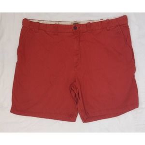 Foundry Supply 50" waist shorts red comfort elastic waist mid length at the knee